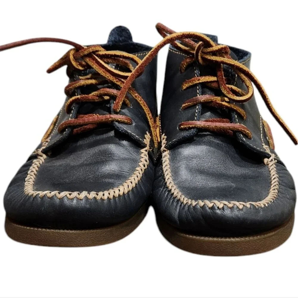 Sperry Chukka Leather Top Siders Navy Blue Boots 7